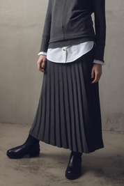 Pleated A-line Skirt