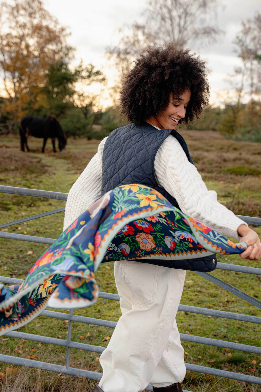 Horse Print Silk Square Scarf-COMING SOON