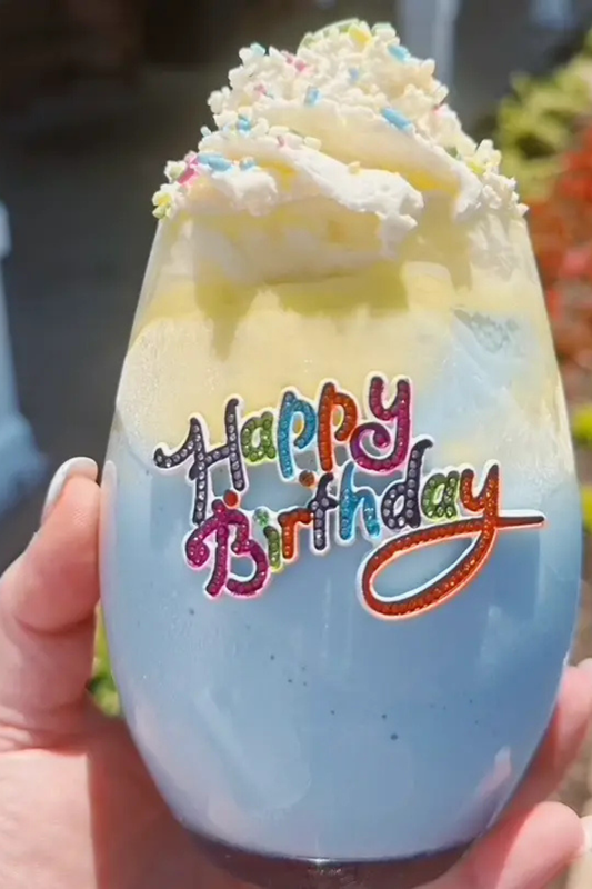 Jewelled Happy Birthday Stemless Wine Glass-COMING SOON