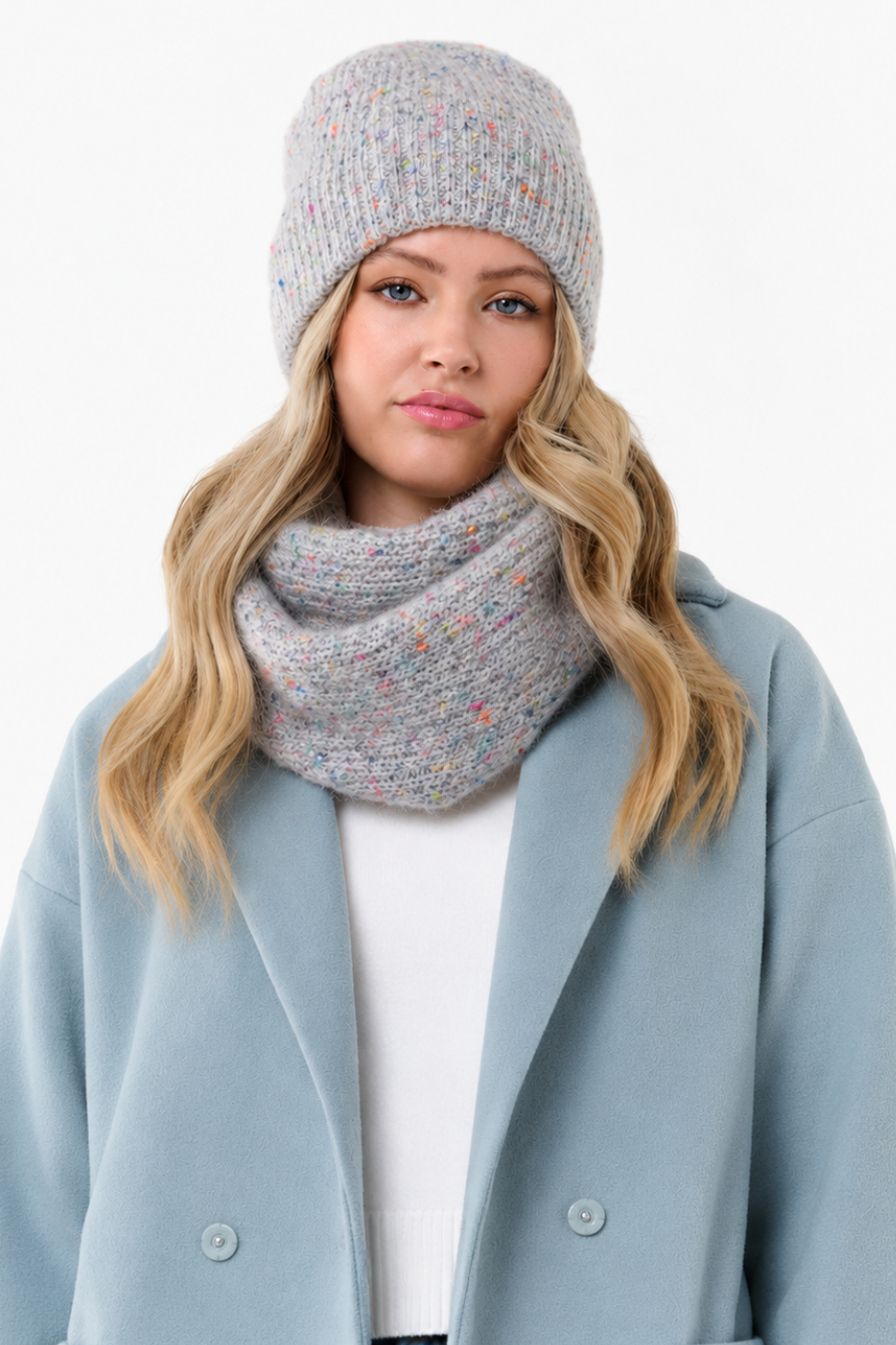 Colorful Mottled Knit Beanie