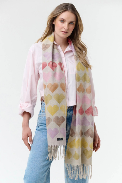 Heart Print Cashmink Scarf-COMING SOON