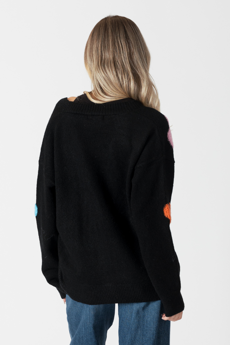 Black Sherpa Heart Cardigan