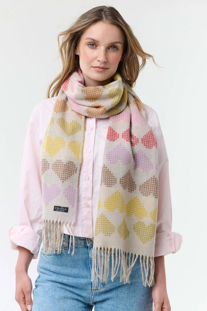 Heart Print Cashmink Scarf-COMING SOON