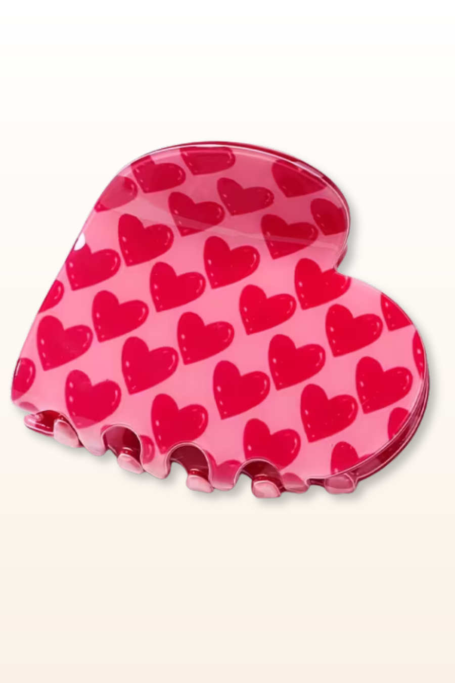 Heart Shape Heart Print Hair Jaw