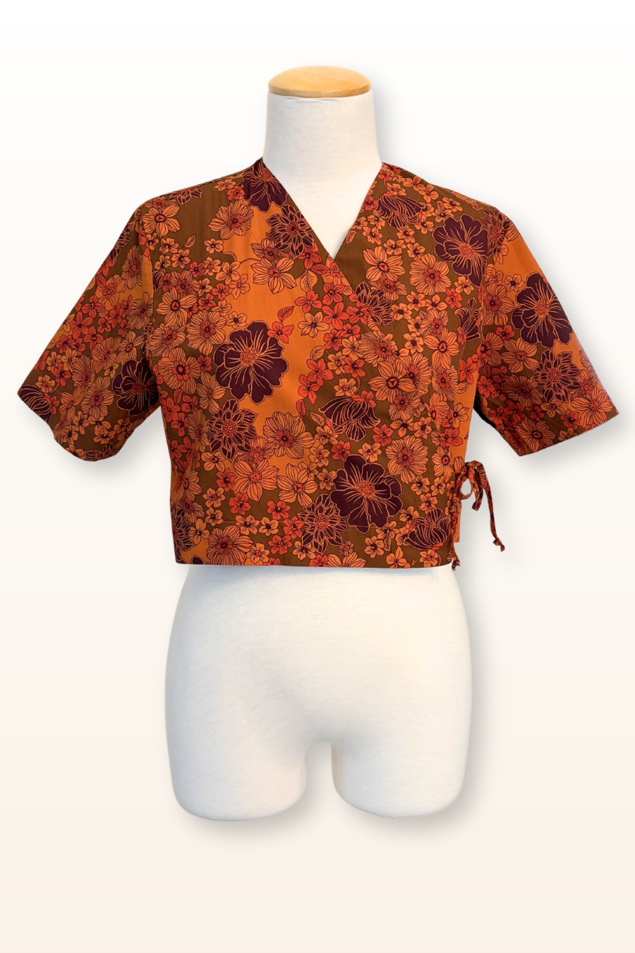 Jeju Cotton Shirt in Terracotta Floral Print