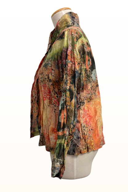 Greta Jacket in Giverny "Monet" Print Polyester-Size Medium ONLY