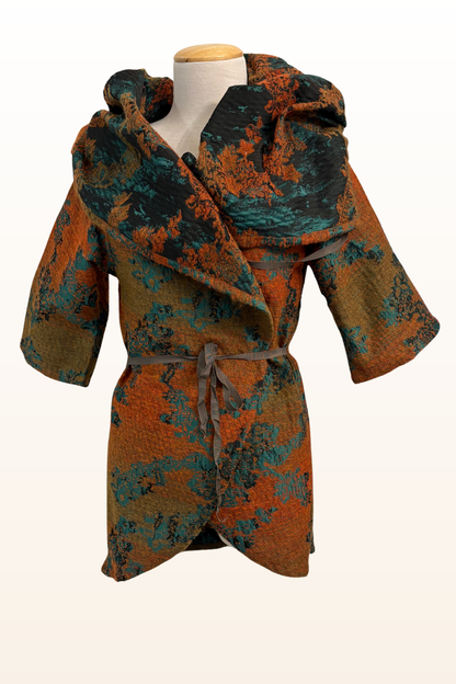 Bowie Jacket in Orange/Green Print-Vendor Sample Size Small