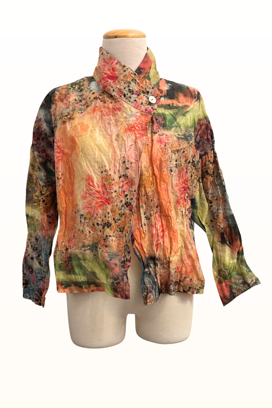 Greta Jacket in Giverny "Monet" Print Polyester-Size Medium ONLY