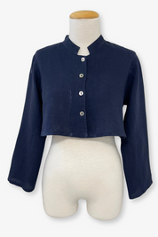 Jordan Bolero Jacket in Navy Linen