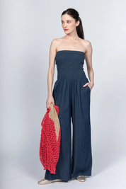 Strapless Denim Jumpsuit