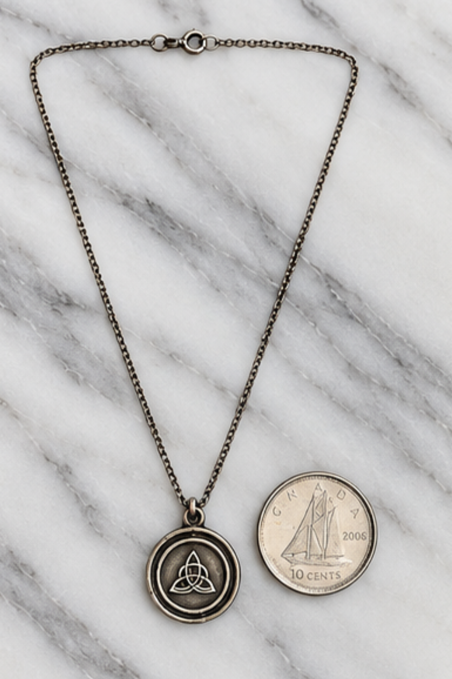 Refurbished Sterling Silver Euro-Back Symbol Necklace