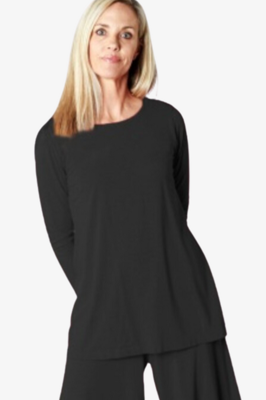 Lara Tunic in Black Bamboo Cotton