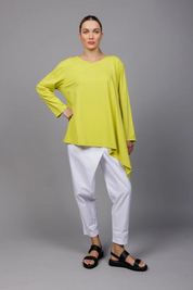 Asymmetic Hem Cotton Jersey Top