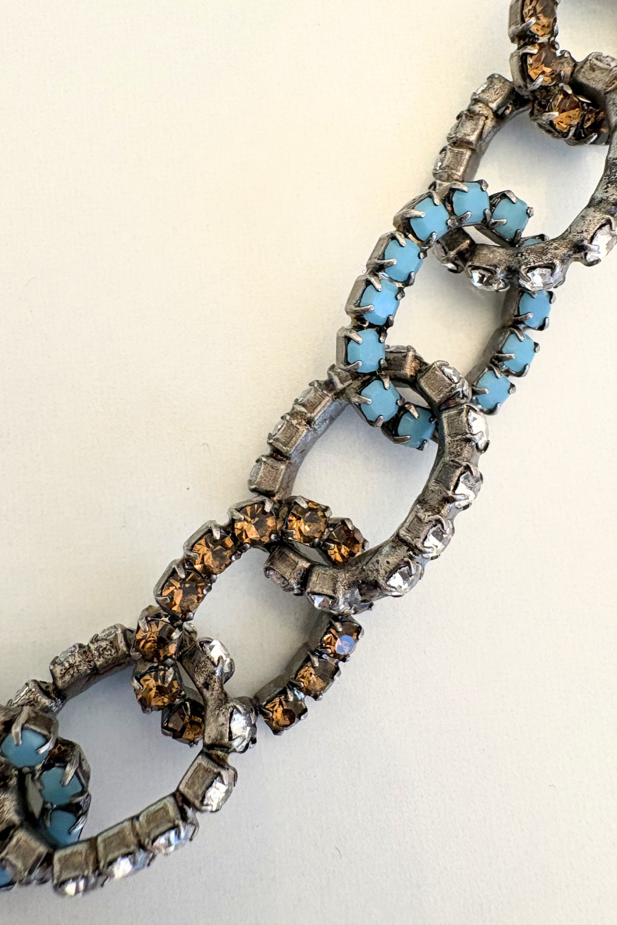 Crystal Oval Link Statement Necklace