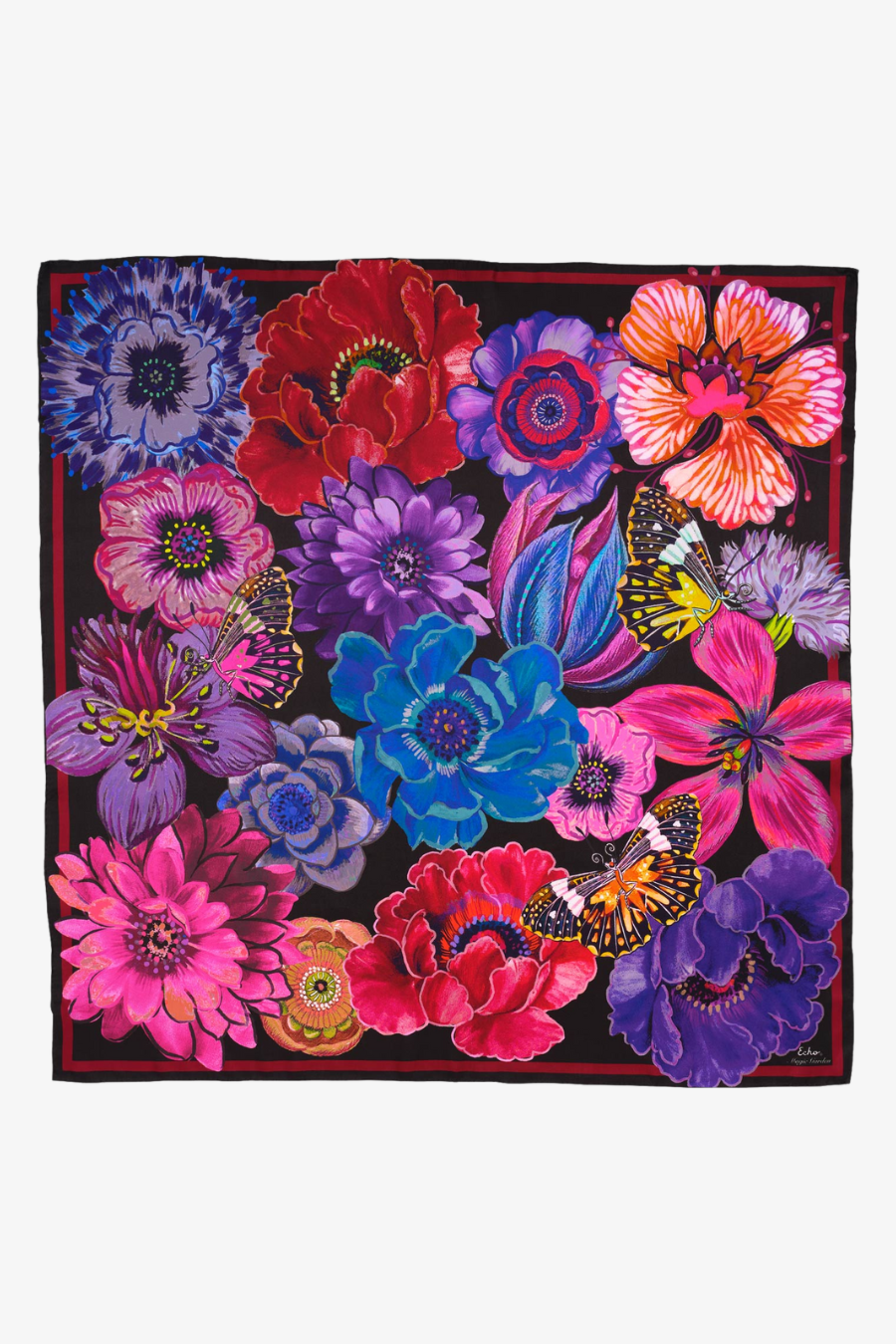 Magic Garden 35" Silk Square Scarf