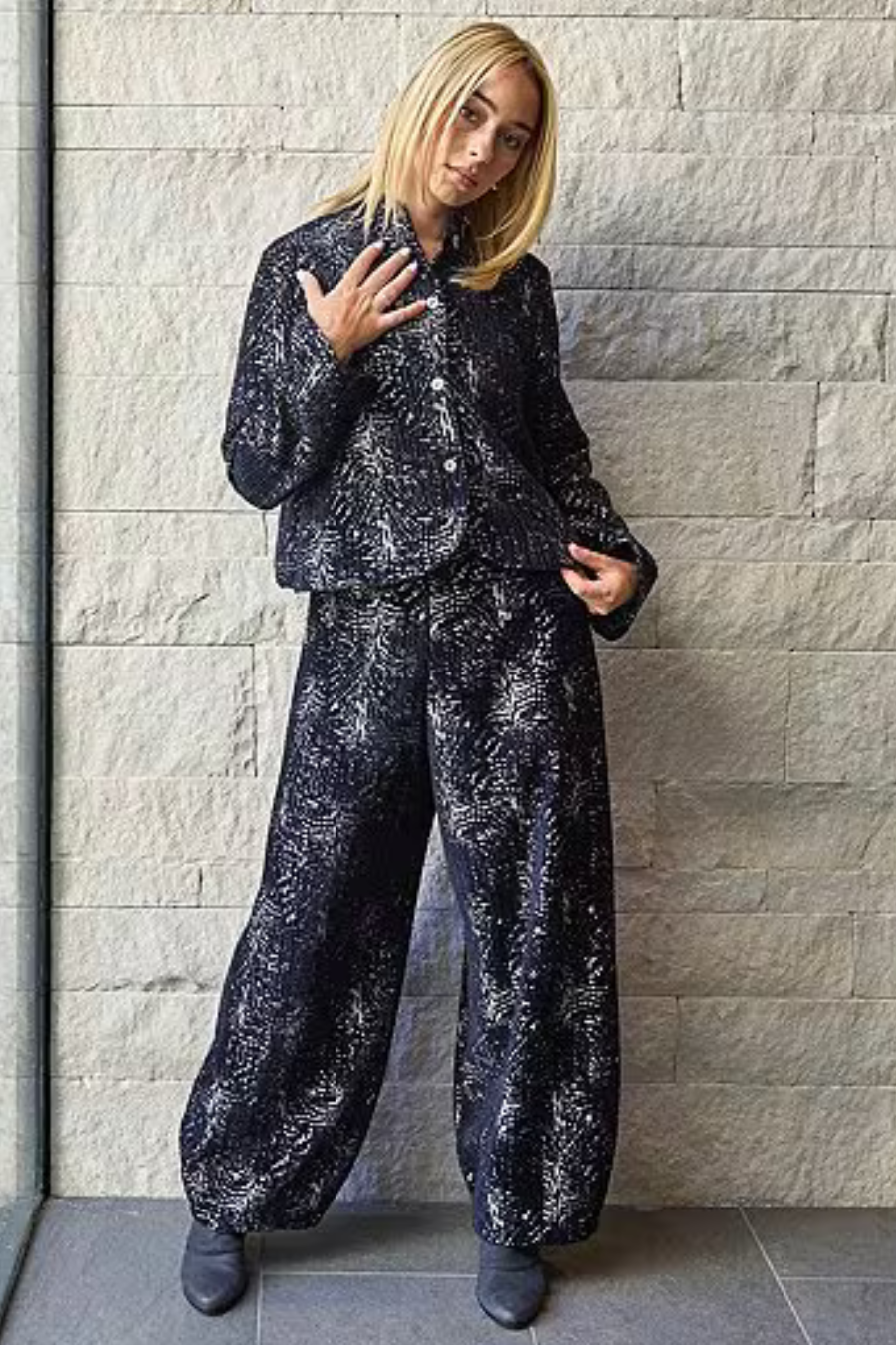 Flat Front Medina Pant in Fontana Velvet Chenille