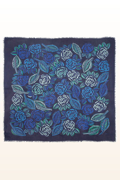 Gestural Rose Square Scarf-COMING SOON