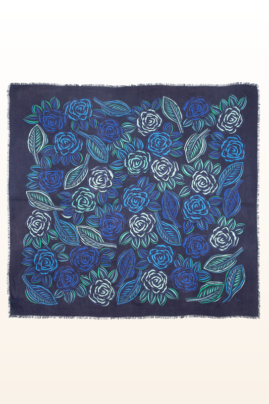 Gestural Rose Square Scarf-COMING SOON