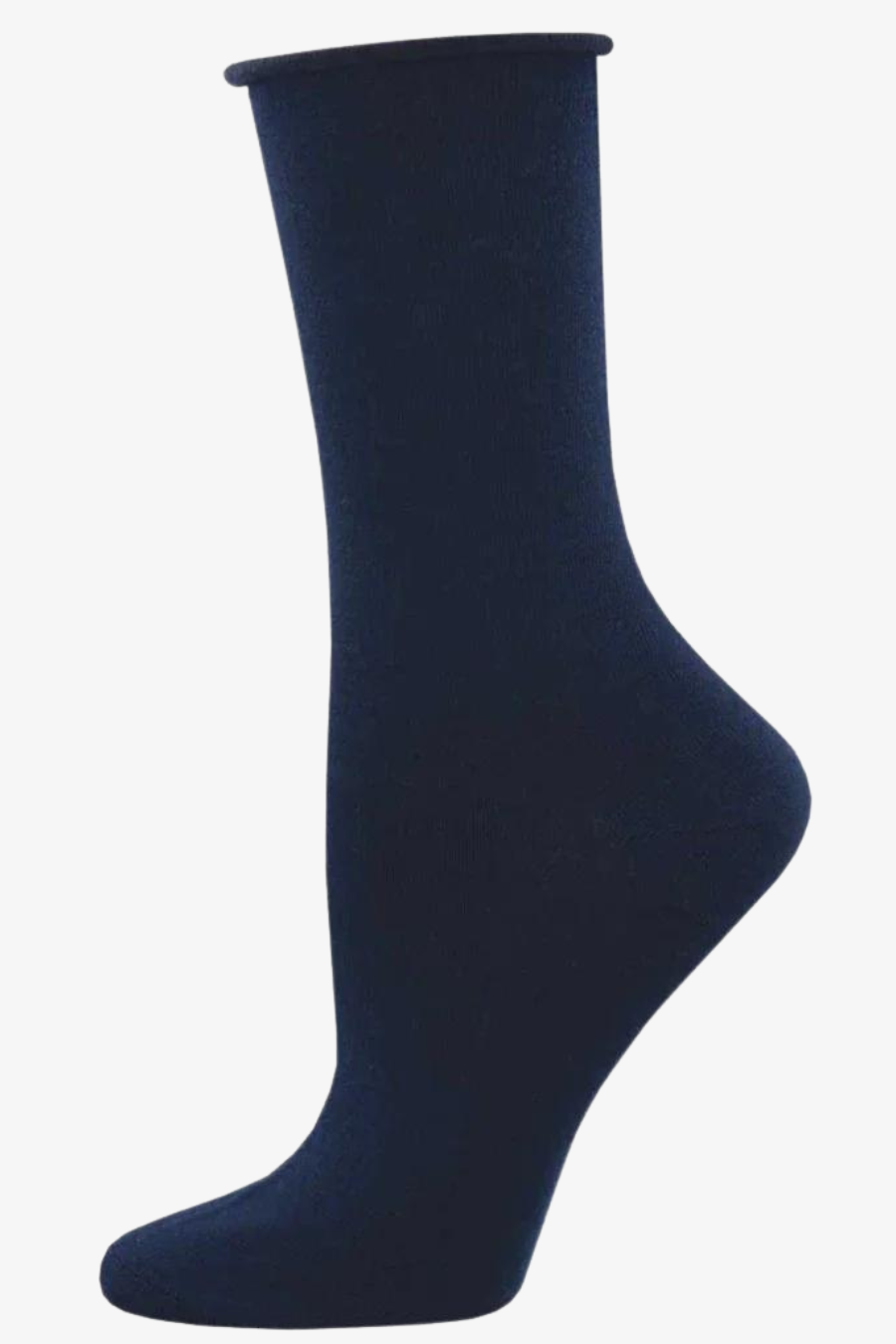 Ladies Bamboo Solid Roll Top Socks