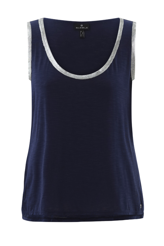 Relaxed Tank with Foil Trim Detail
