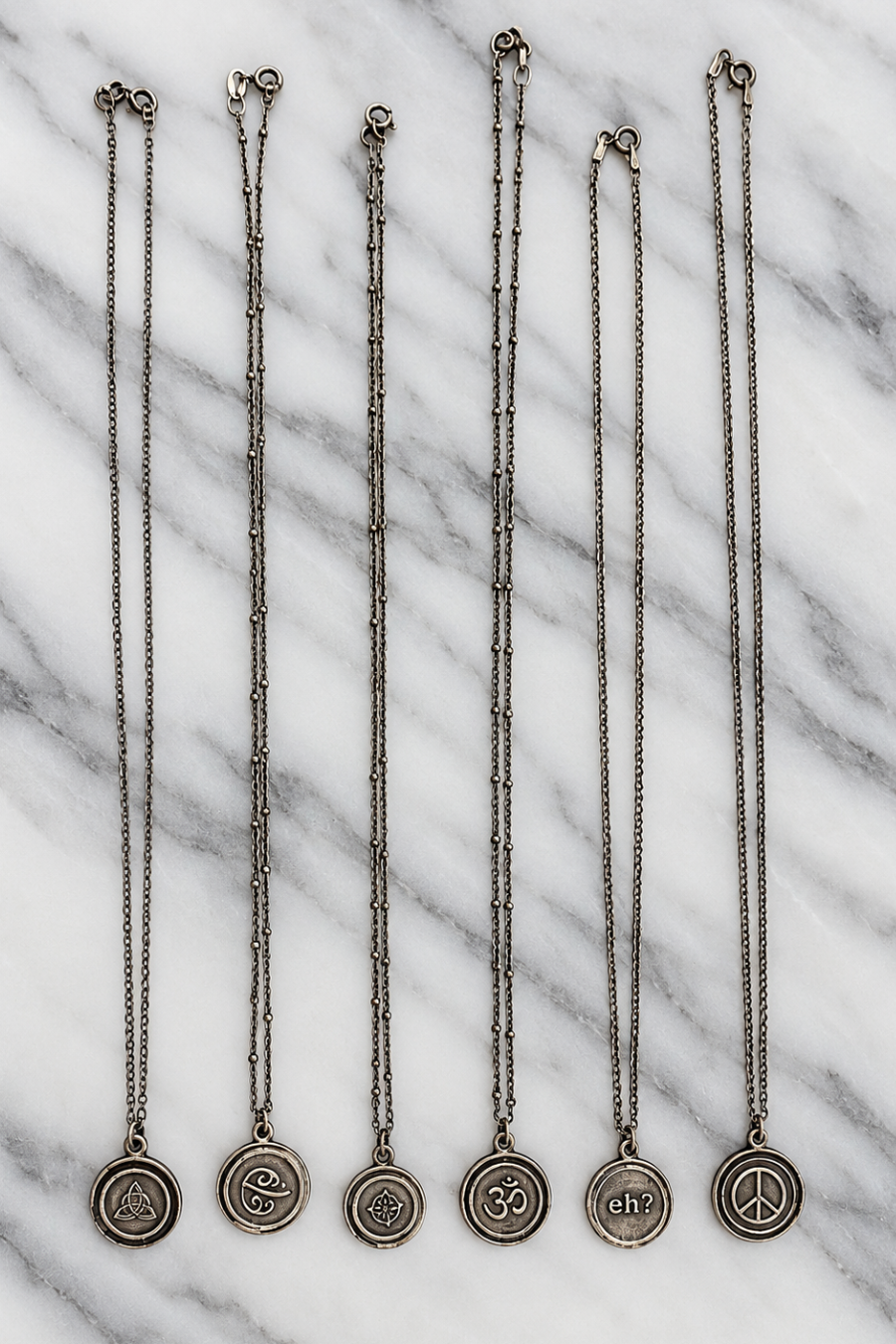 Refurbished Sterling Silver Euro-Back Symbol Necklace