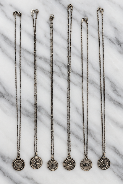 Refurbished Sterling Silver Euro-Back Symbol Necklace