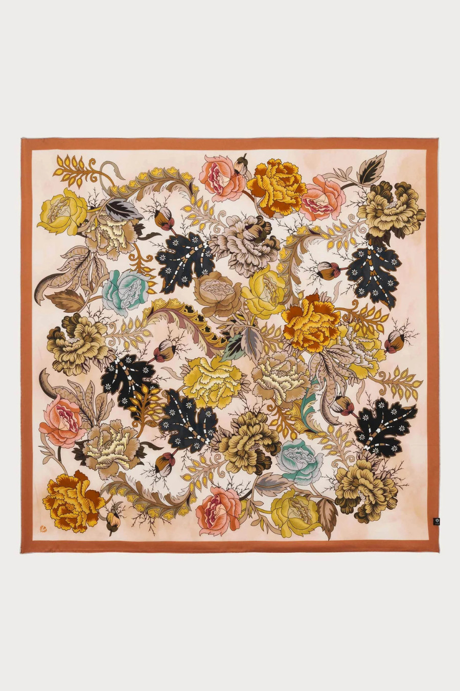 Silk Floral Print Sqaure Scarf