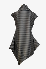 Noa Tunic in Houndstooth Memory Crunch Taffeta