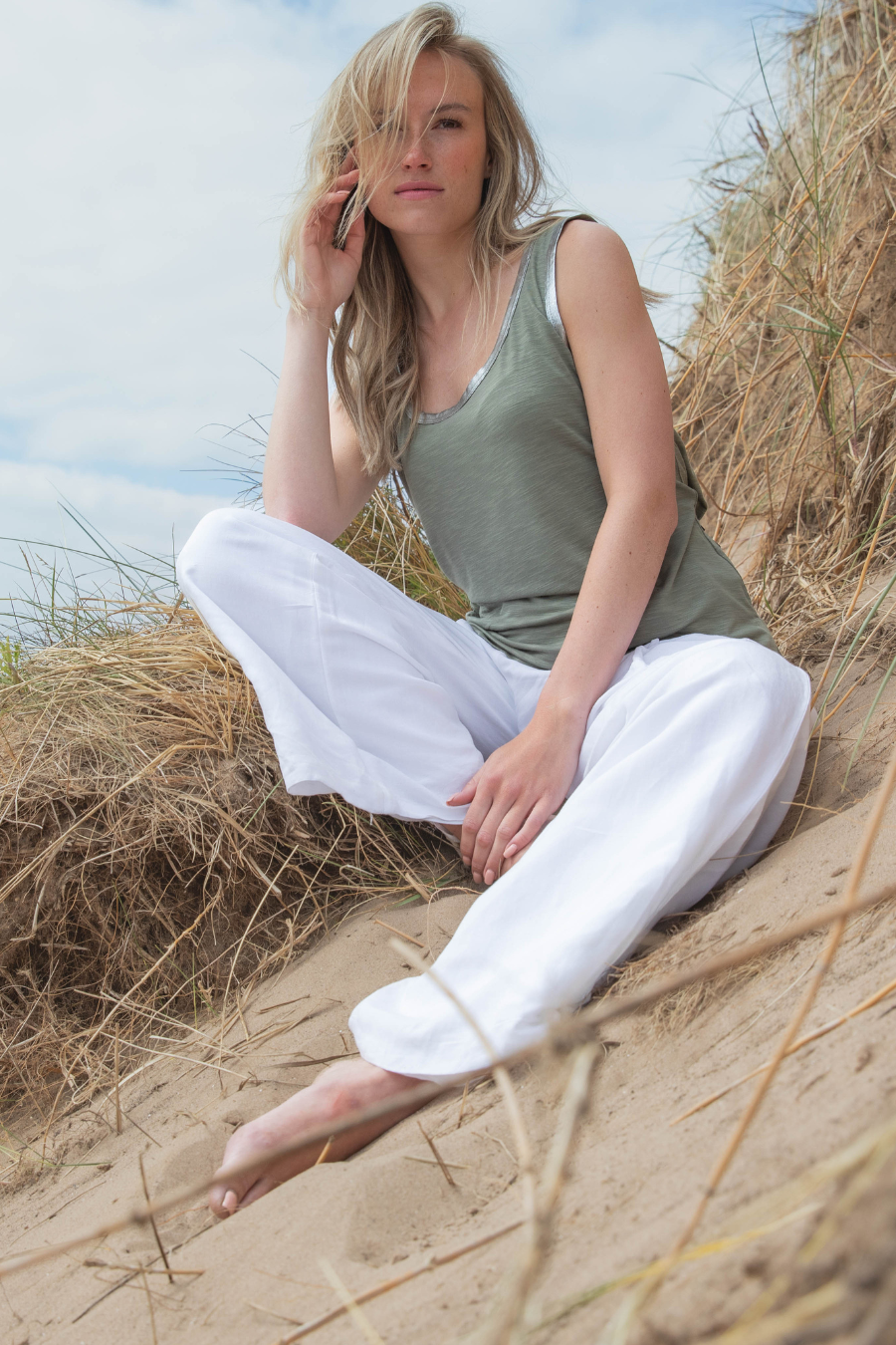 Relaxed Tank with Foil Trim Detail