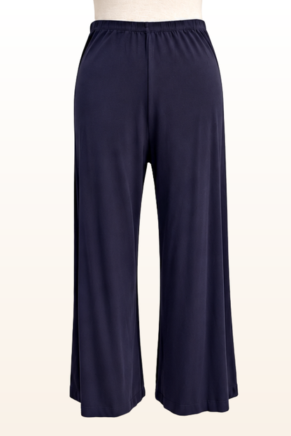 Crop Full Pant in Navy Bamboo Cotton