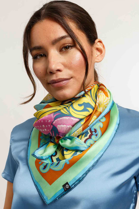 Forest Patchwork Silk Square Scarf-COMING SOON