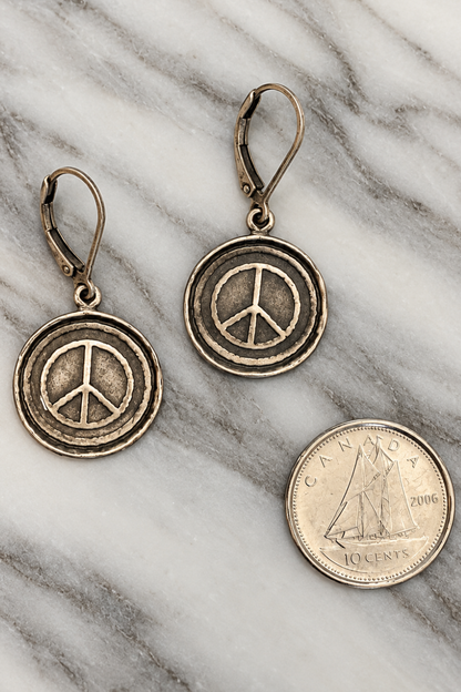 Refurbished Sterling Silver Euro-Back Symbol Earrings