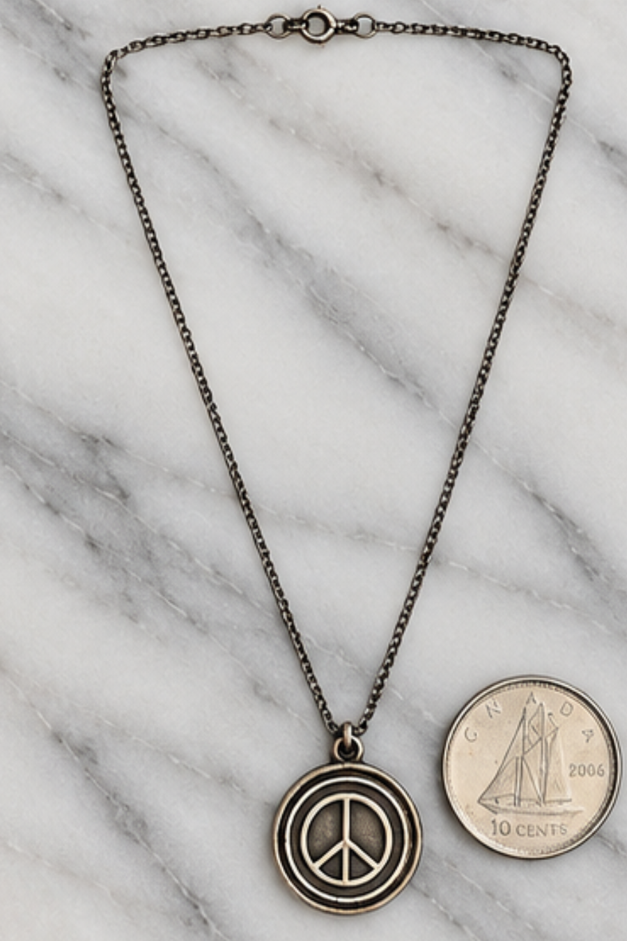 Refurbished Sterling Silver Euro-Back Symbol Necklace