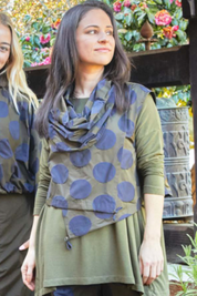 Penny Vest in Olive Navy Dot Memory Crunch Taffeta