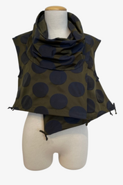 Penny Vest in Olive Navy Dot Memory Crunch Taffeta