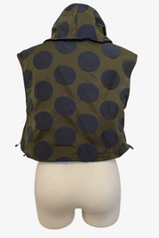 Penny Vest in Olive Navy Dot Memory Crunch Taffeta