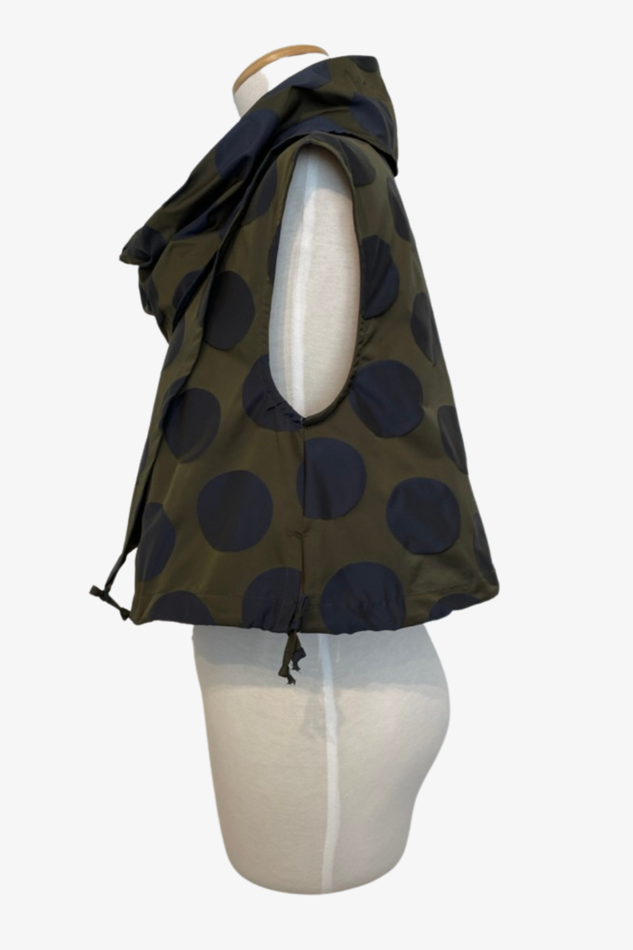 Penny Vest in Olive Navy Dot Memory Crunch Taffeta