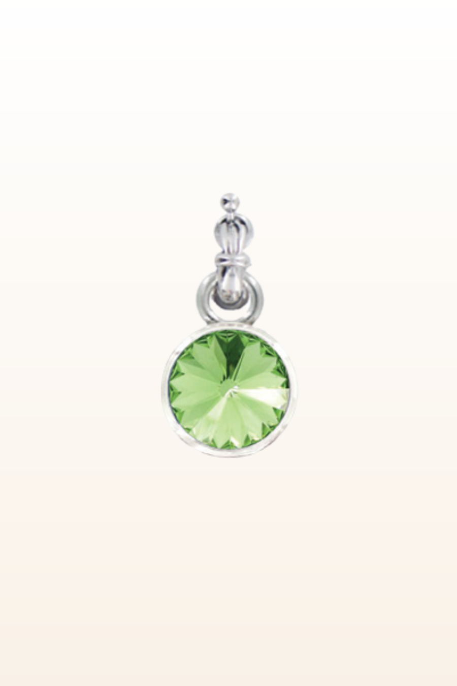 Anna Pendant Rhodium with Peridot Crystal