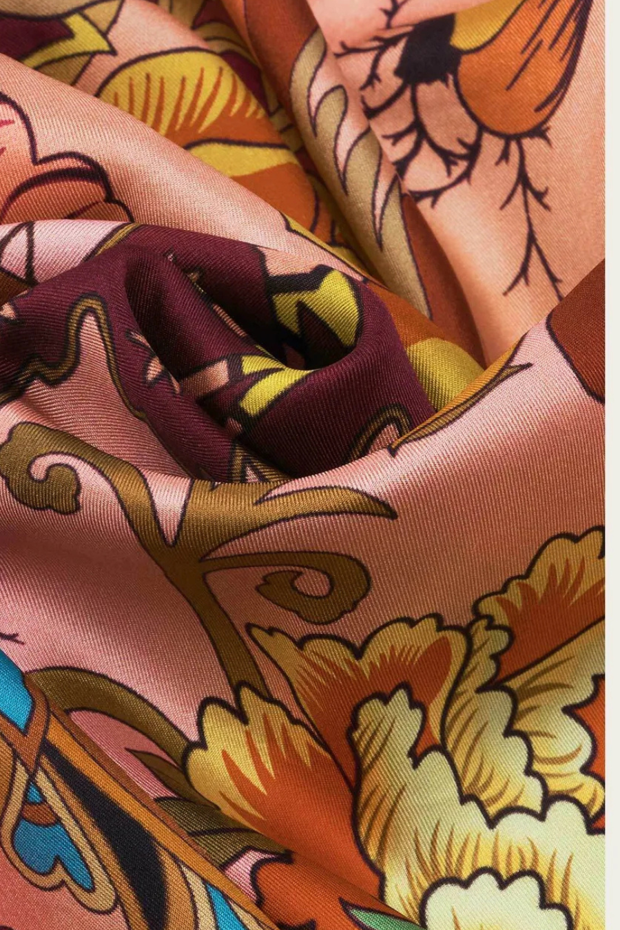 Silk Floral Print Sqaure Scarf