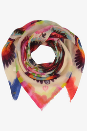 Colourful Plumes Square Wool Scarf