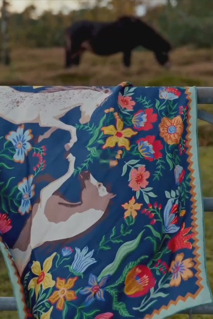 Horse Print Silk Square Scarf-COMING SOON