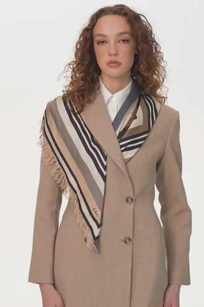 Half and Half Oversized Silk Square Scarf
