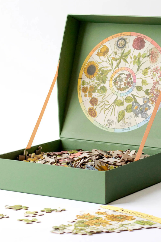 Flower Clock500-Piece Round Jigsaw Puzzle-COMING SOON