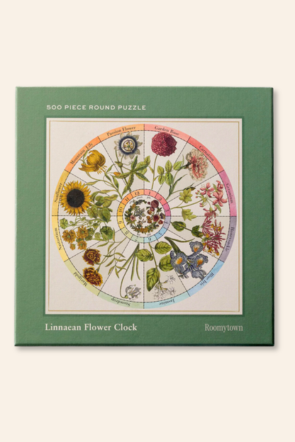 Flower Clock500-Piece Round Jigsaw Puzzle-COMING SOON