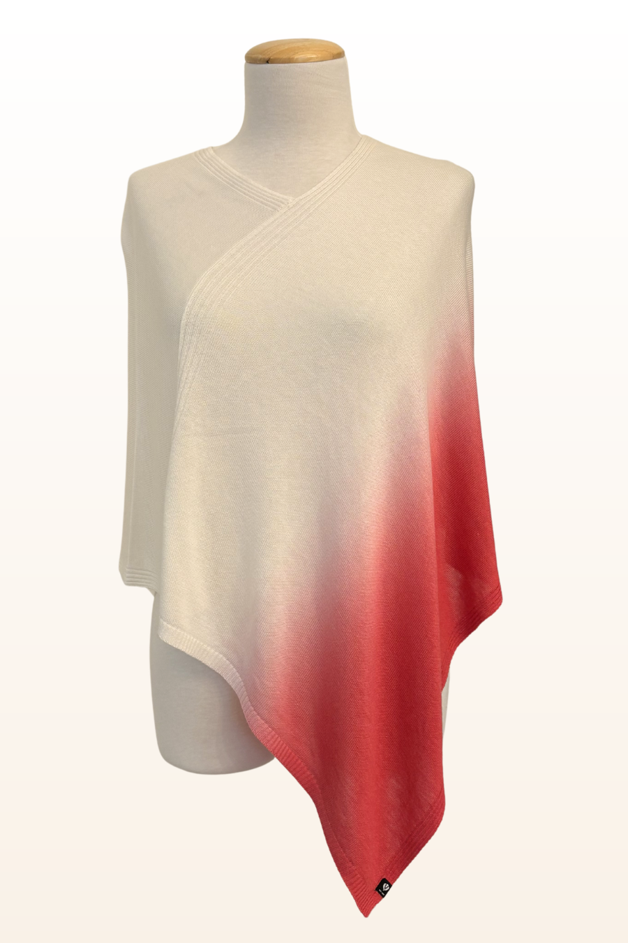 Ombre Triangle Ribbed Poncho
