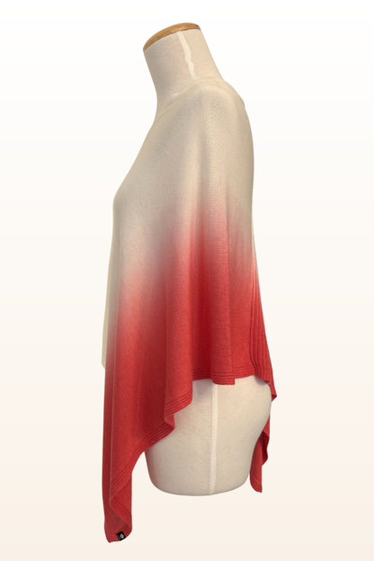 Ombre Triangle Ribbed Poncho
