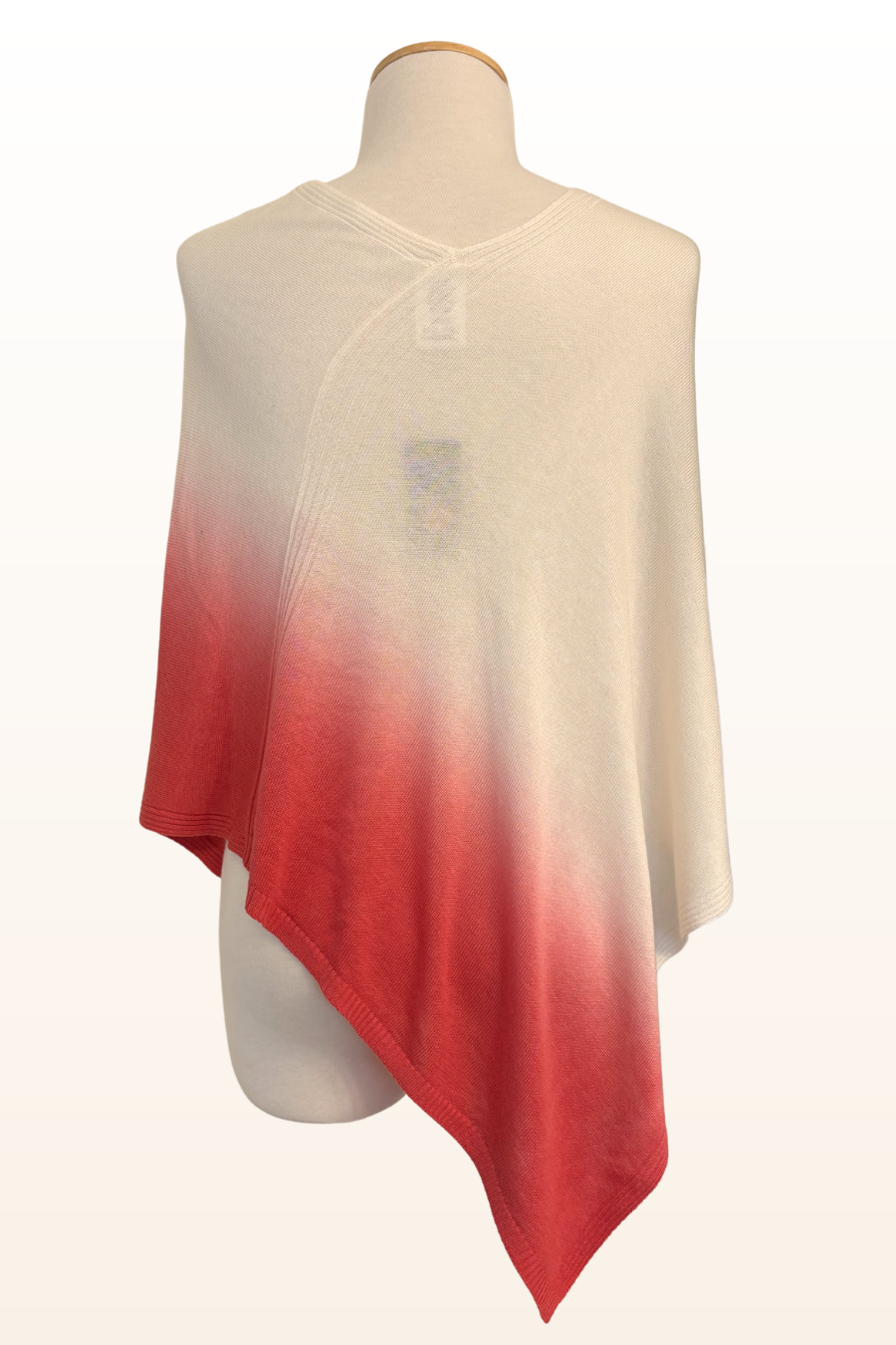 Ombre Triangle Ribbed Poncho
