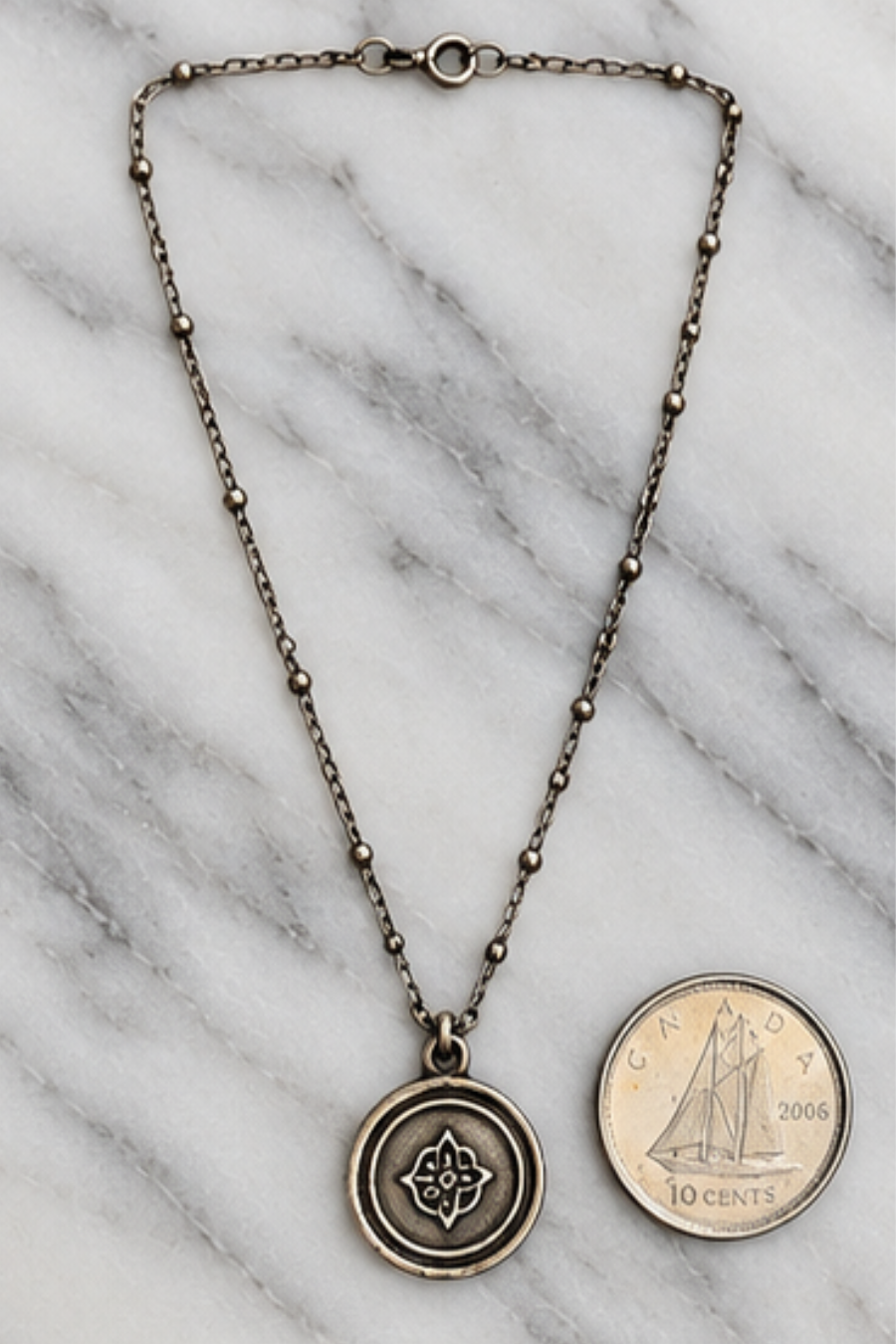 Refurbished Sterling Silver Euro-Back Symbol Necklace
