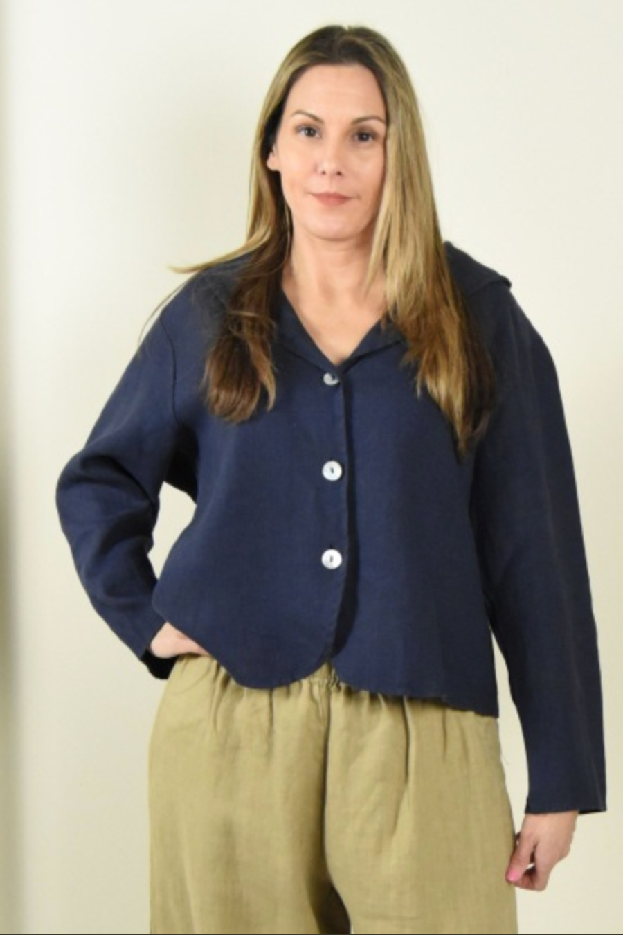 Sailor Jacket in Navy Cotton Gauze