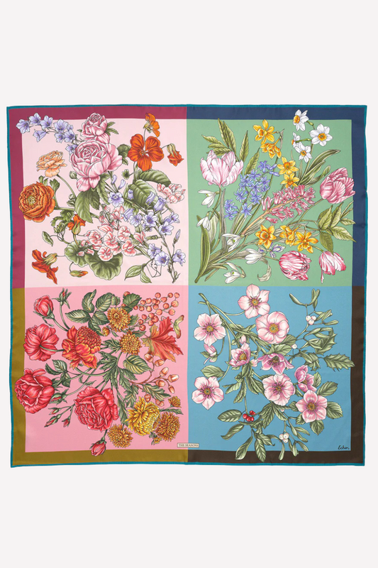 The Seasons 35" Silk Square Scarf